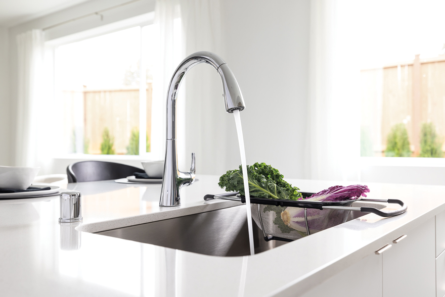 Sleek, Chrome Kohler Kitchen Sink Faucet