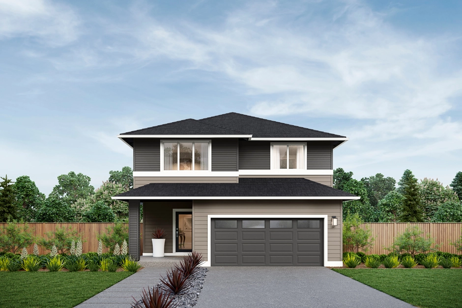 Nisqually Home Design | D Facade | Riverbed Sunrise Exterior Color Scheme