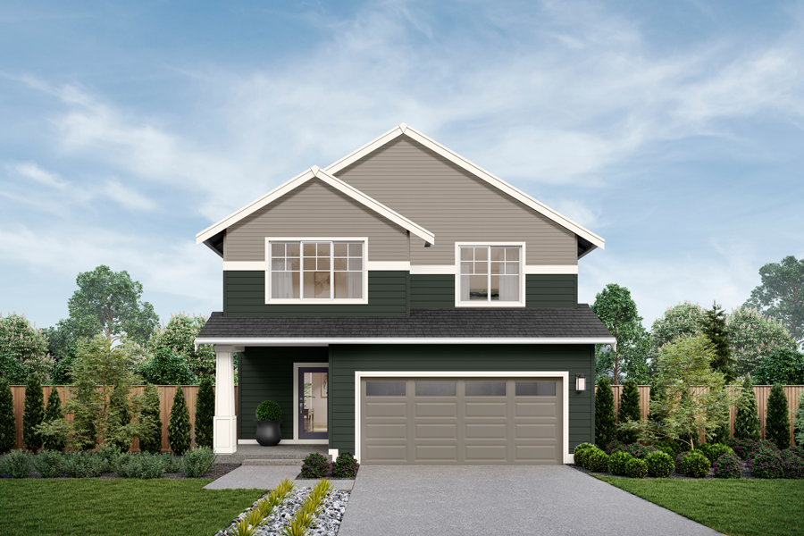 Nisqually Home Design | GH Facade | Meadow Nightfall Exterior Color Scheme