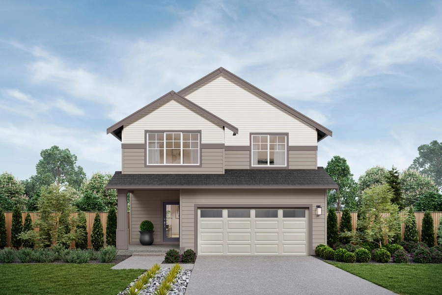 Nisqually Home Design | GH Facade | Sandlewood Nightfall Exterior Color Scheme