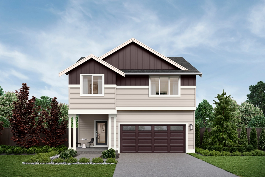 Salish Home Design | GA Facade | Aurora Sunrise Exterior Color Scheme