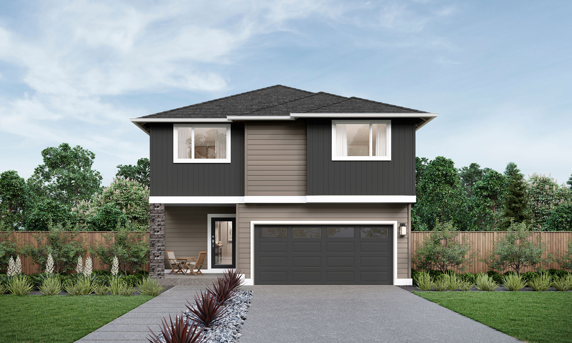 Skagit V2 Home Design | H Facade | Riverbed Sunrise Exterior Color Scheme