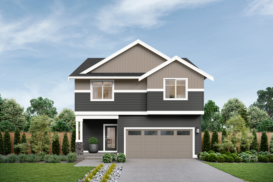 Skagit Home Design | GA Facade | Riverbed Nightfall Exterior Color Scheme