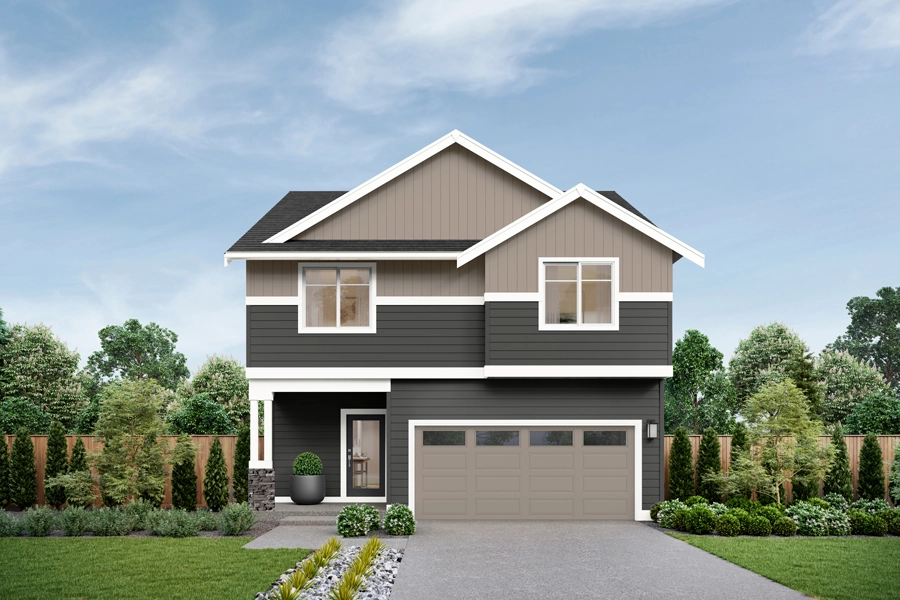 Skagit Home Design | GA Facade | Riverbed Nightfall Exterior Color Scheme