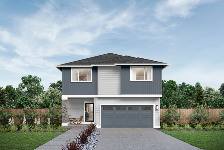 Skagit Home Design | H Facade | Sky Sunrise Exterior Color Scheme